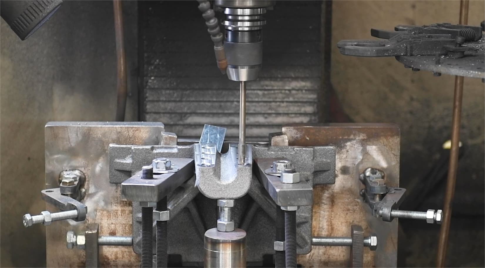 Machining detail on a cast component