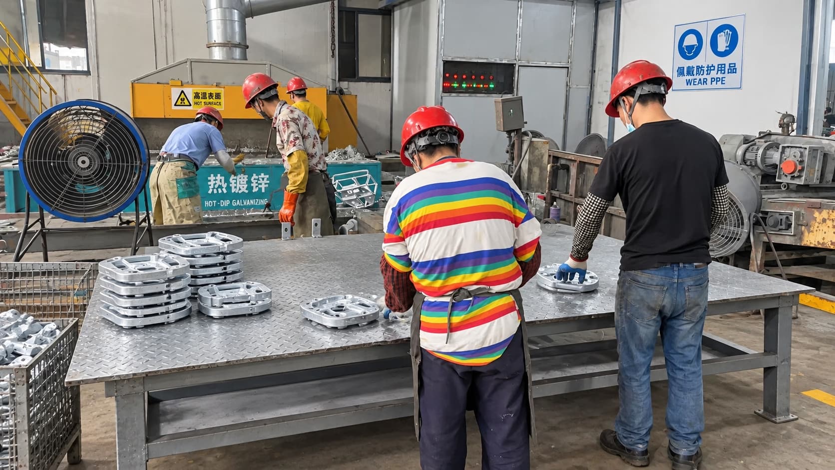 Cast iron weight production and finishing