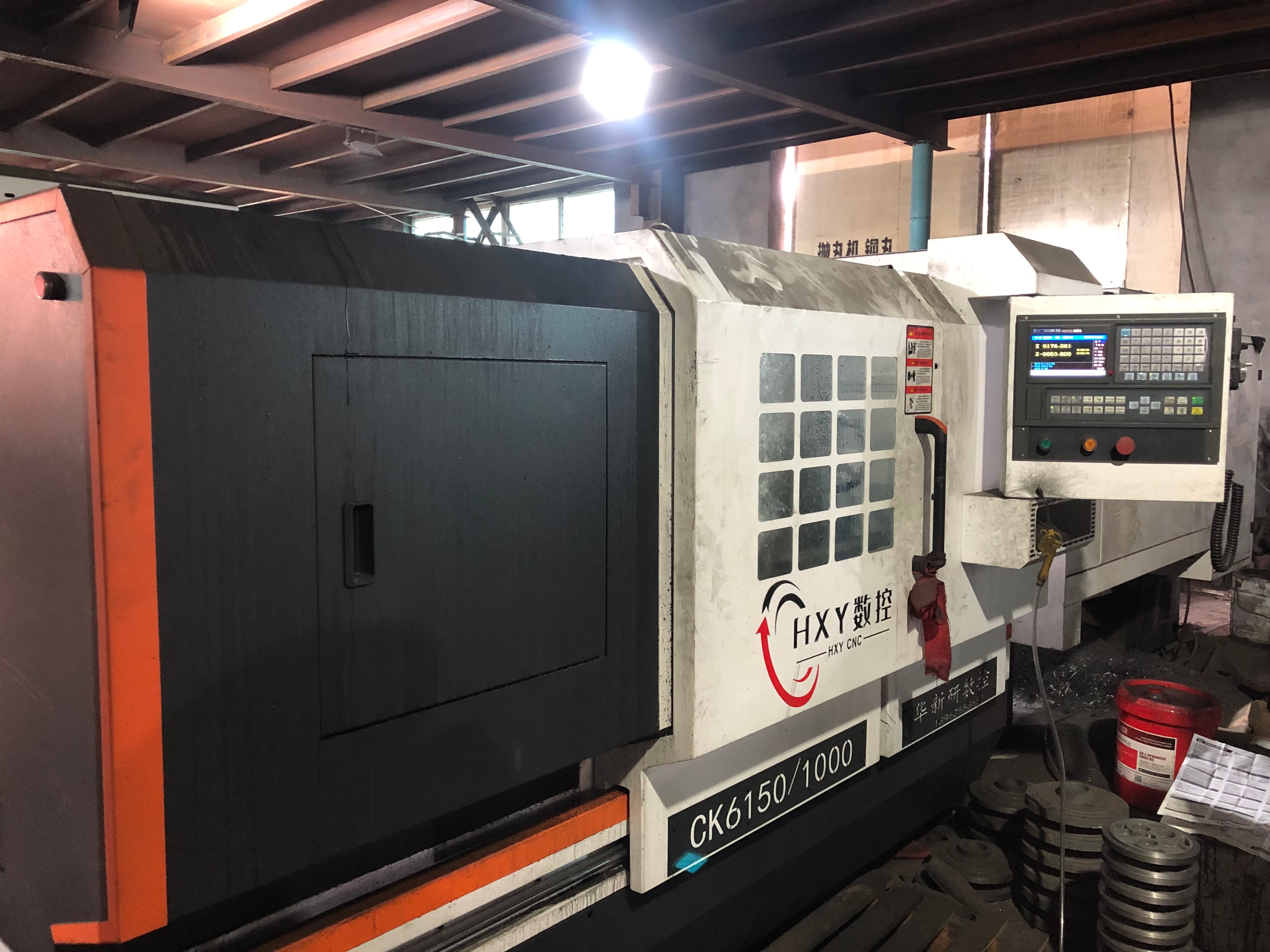 CNC machining equipment in a factory workshop