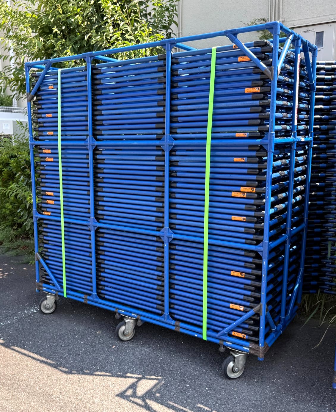 Loaded Event Fence transport cart
