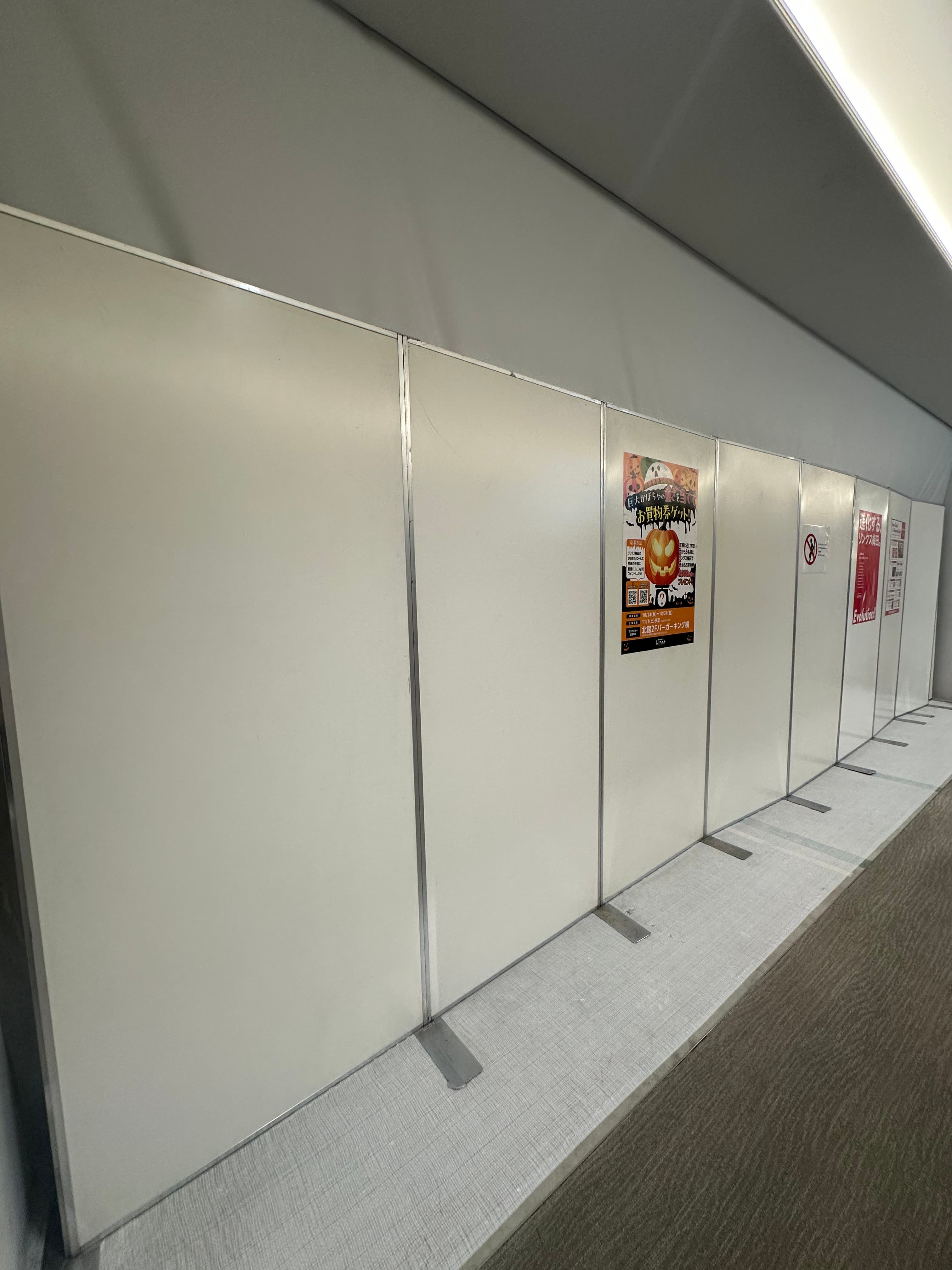 Modular Magnetic Partition System in a temporary interior space