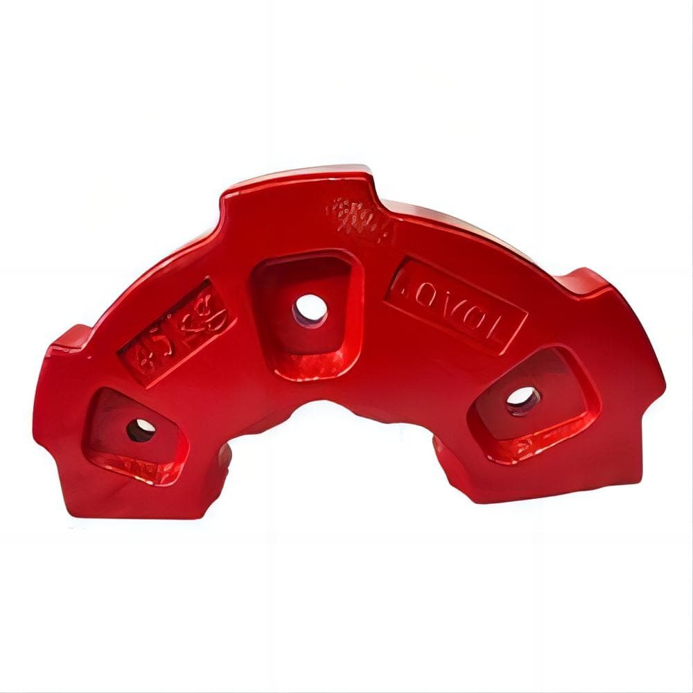 Red curved cast iron counterweight